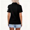 Women's Fashion Casual Lapel Short Sleeve Printed Shirt Women's Button Up Tops