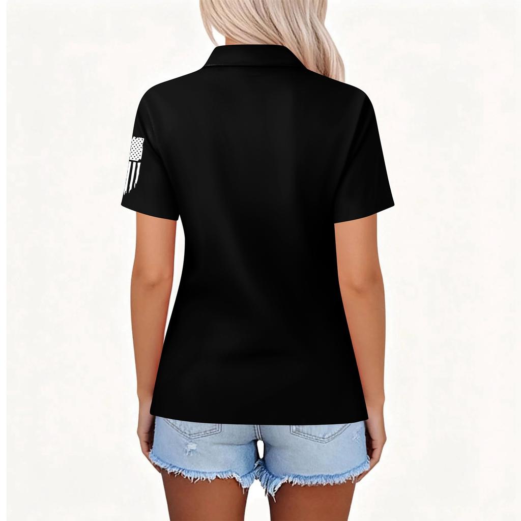 Women's Fashion Casual Lapel Short Sleeve Printed Shirt Women's Button Up Tops