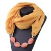 Women Cotton Linen Necklace Pendant Scarf Ethnic Style Soft Necklace Scarf Fashion Designer Scarf Ethnic Jewelry Necklace Scarf