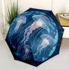 1pc Jellyfish Ocean Night Sky Umbrella with Plastic Handle,Suitable for All Seasons Home Travel Outdoor UmbrellaB1800