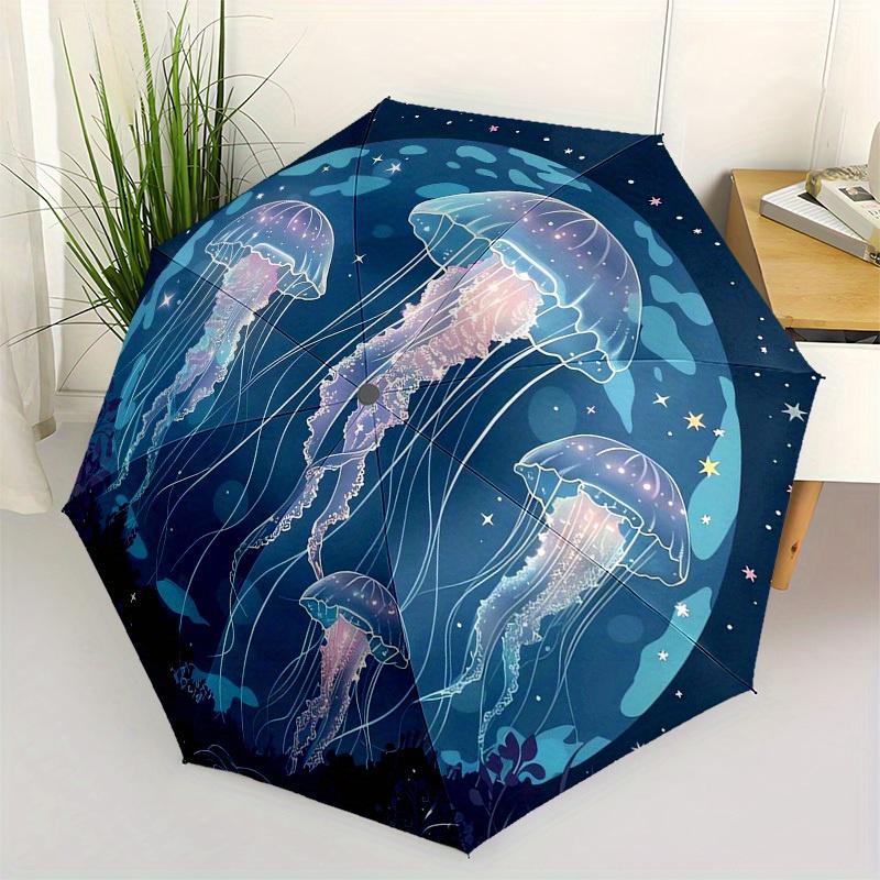 

1pc Jellyfish Ocean Night Sky Umbrella with Plastic Handle,Suitable for All Seasons Home Travel Outdoor UmbrellaB1800