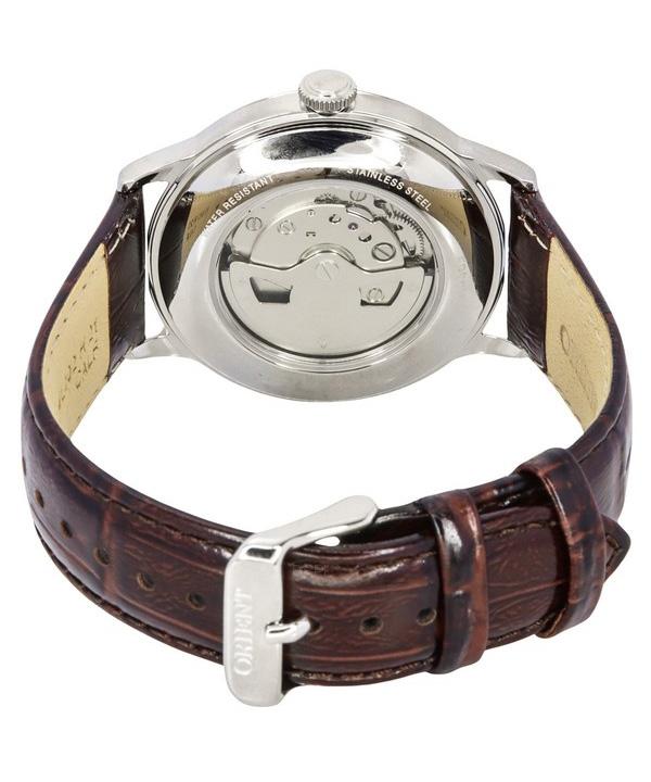 Orient Ceas de bărbați Bambino GMT Versiunea 8, curea din piele, cadran roșu, automat RA-AK0705R10B RA-AK0705R30B
