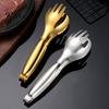 Professional Kitchen Utensils Stainless Steel Serving Tongs, Salad 8 Inch Steak Tongs for Frying Fork Cake Bread, Buffet Catering