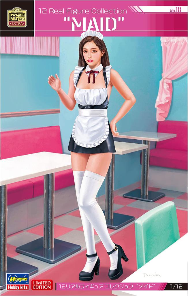 Hasegawa Real Figure Collection Maid Unpainted Resin Kit SP525 1/12 No.18