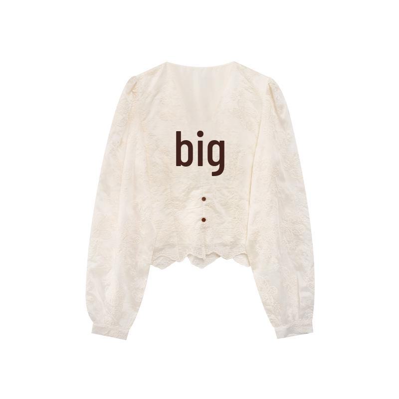 

2025 Ранняя весна Топ с вышитым бантом во французском стиле для женщин - Красота, замедляющая старение, C3578 Small абрикосовый