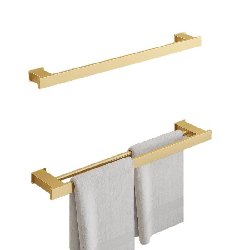 Brushed Gold Punch-Free Bathroom Towel Bar