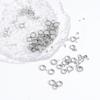 100pcs/bag  Big Hole Charm Beads Flat Round Loose Beads Stainless Steel Spacer Beads for DIY Jewelry Bracelets Making Findings