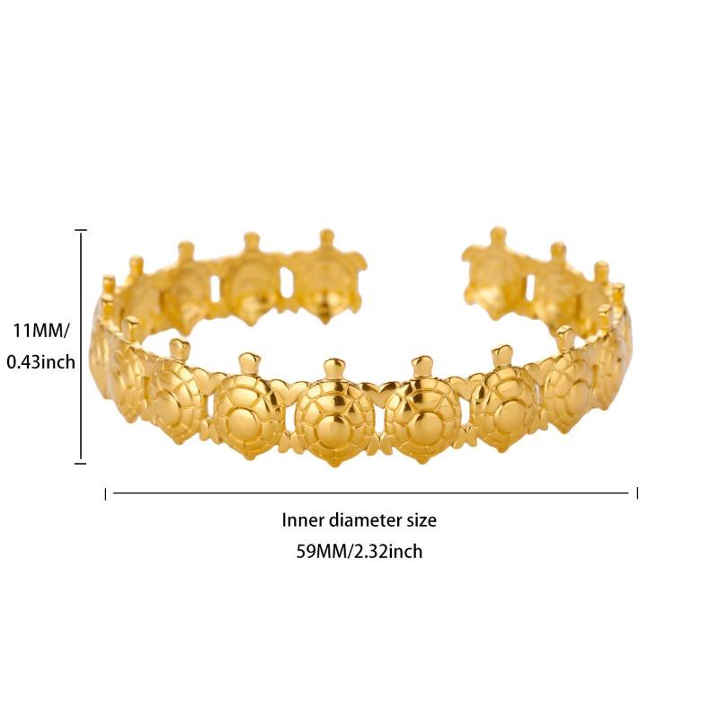 Fashion Longevity Turtle Bracelet Women's Stainless Steel Gold Plated Ocean Series Trend Bracelet Jewelry