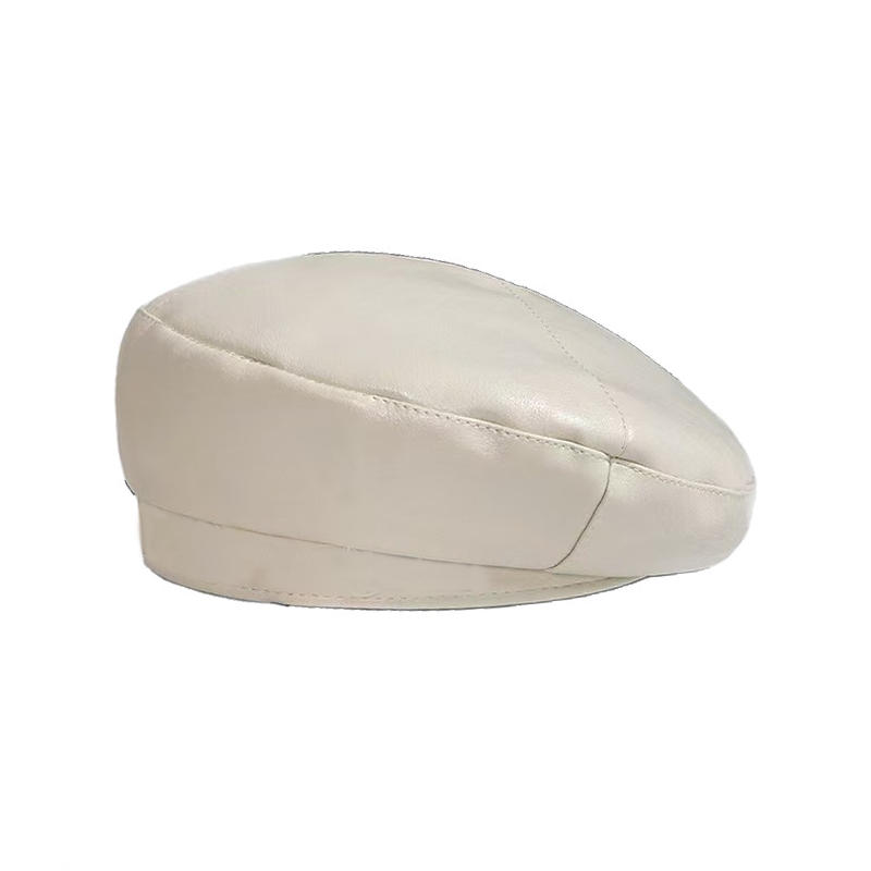 Elegant Retro Lady Beret Hat PU Leather Leisure Cap For Travel Beach Parties For Autumn And Winter