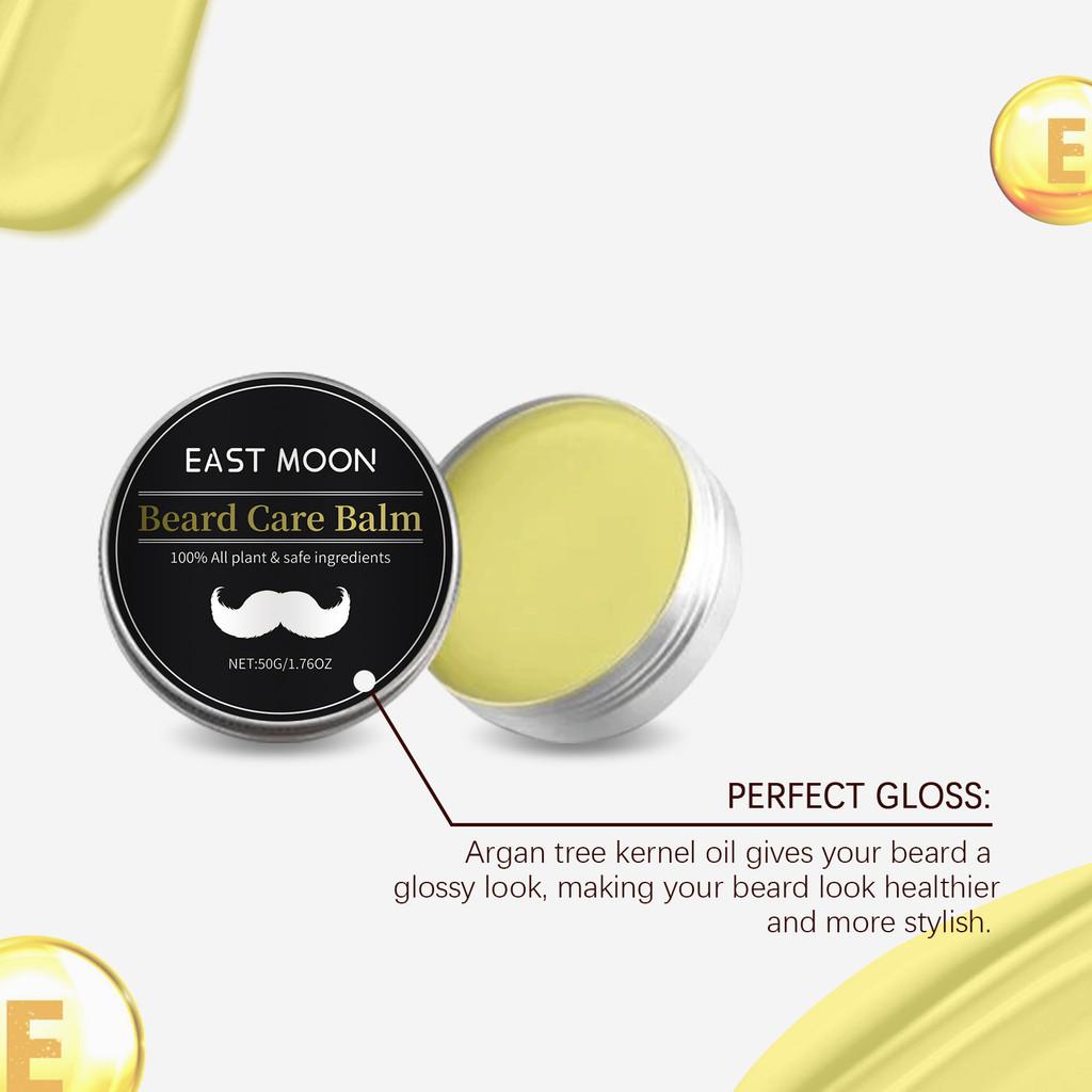East Moon Men's Beard Care Cream Nourishing Deep Conditioning Rich Glossy Dark Formula