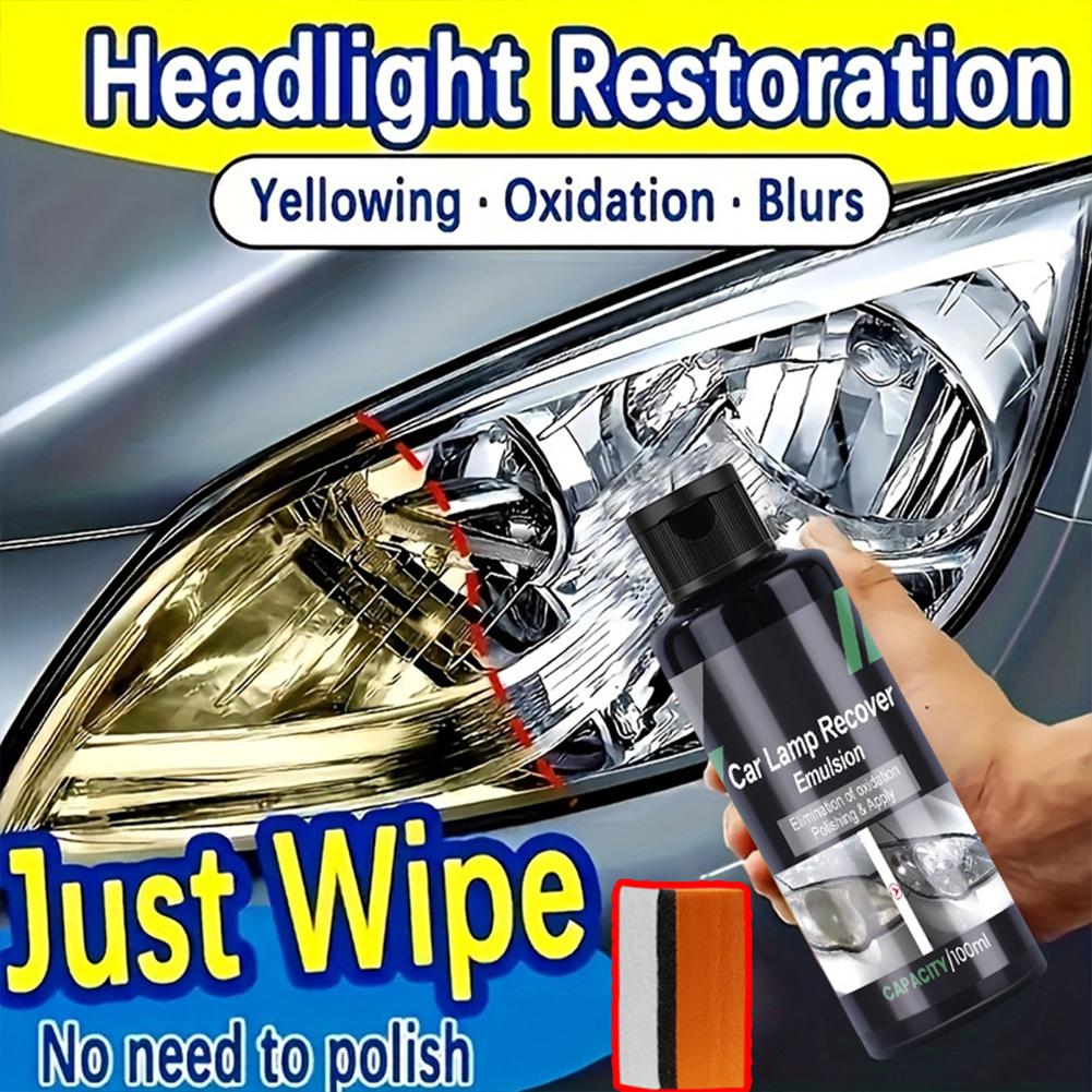 Car Headlight Polishing Cleaner Scratch Repair Polish Fluid Long-Lasting Cleaning Liquid Auto Headlamp Maintenance Refurbishment