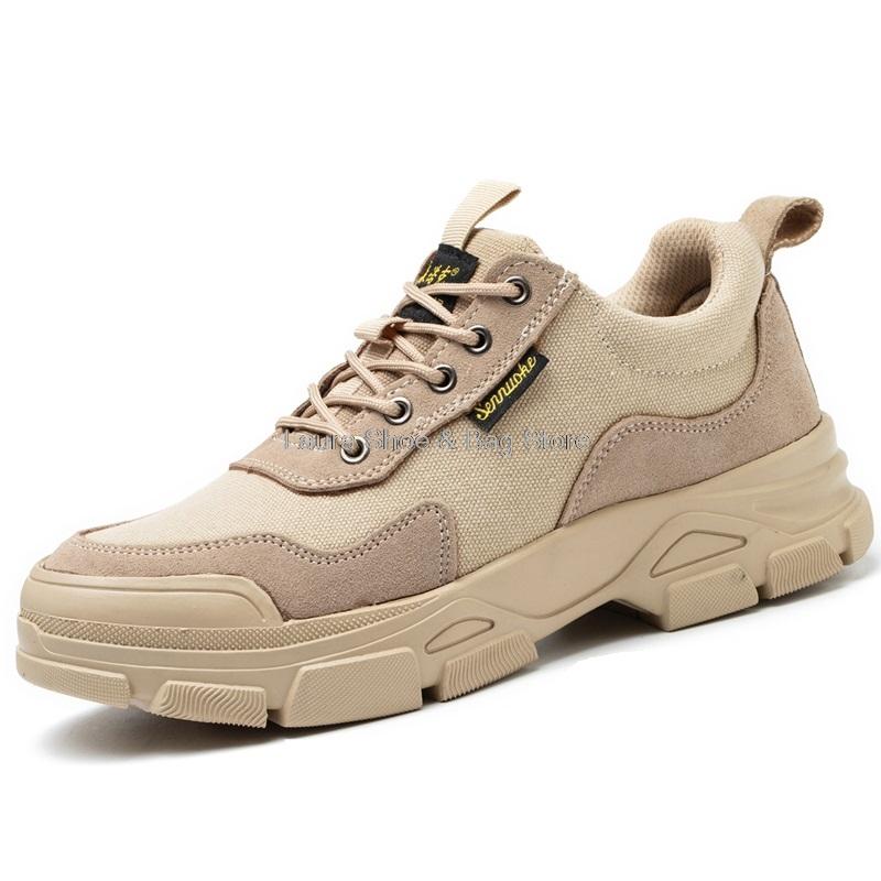 Fashion Safety Shoes Men Boots Anti-smash Steel Toe Cap Anti-puncture Light Work Safety Boots Male Welder Shoes Comfort Worker Protect