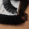 Stretch 5CM Wide Ruffled Lace Fabric Double Layer Pleated Ribbon Trim for Doll Clothes Costume Splicing & DIY Craft Decoration