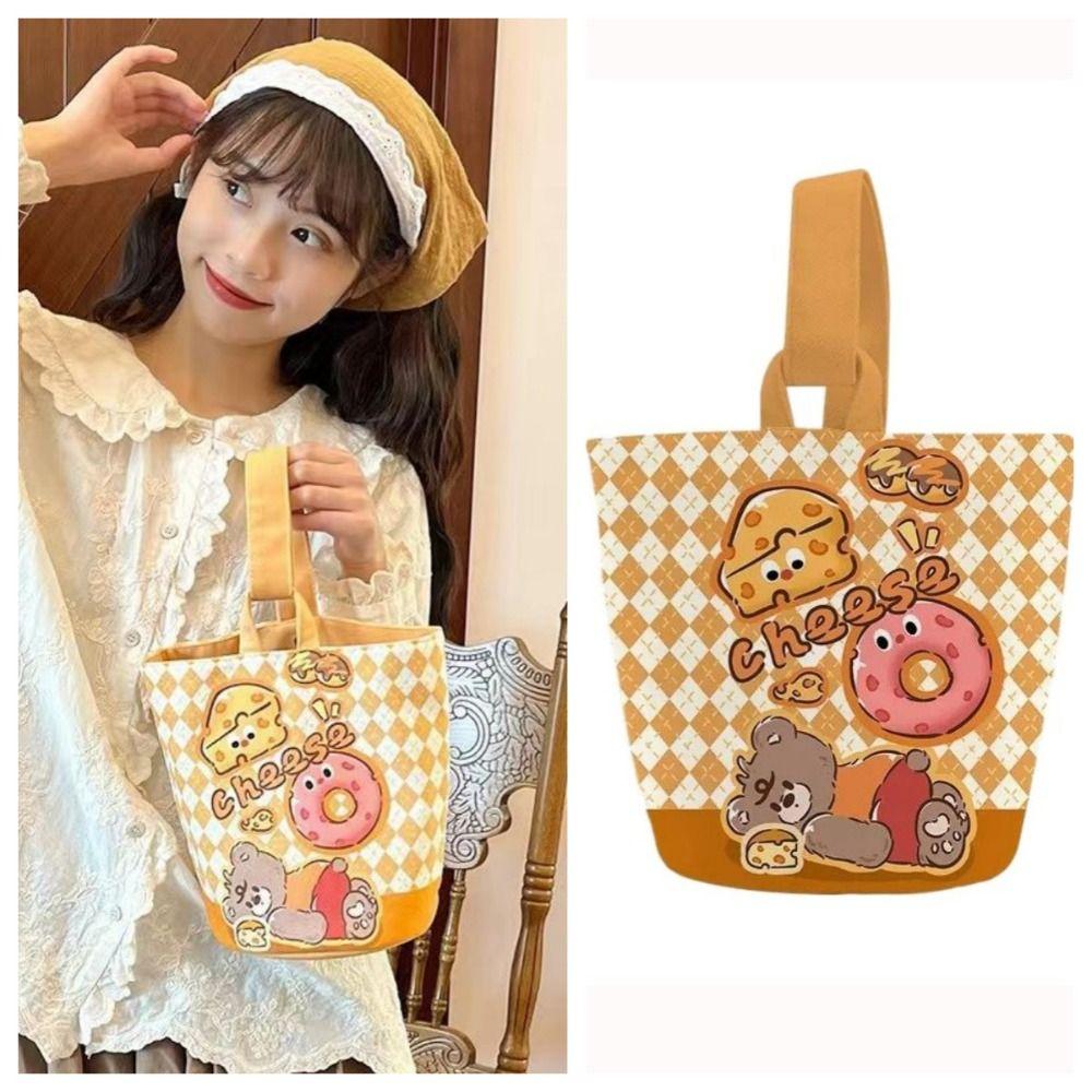 

Large Capacity Cartoon Canvas Bag Cartoon Canvas Handbag All-match Canvas Bucket Bag Outdoor