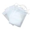 Disposable 6x8cm Drawstring Tea Bags - Non-woven Fabric, 100-Pack for Herbal Medicine and Spice Filtering
