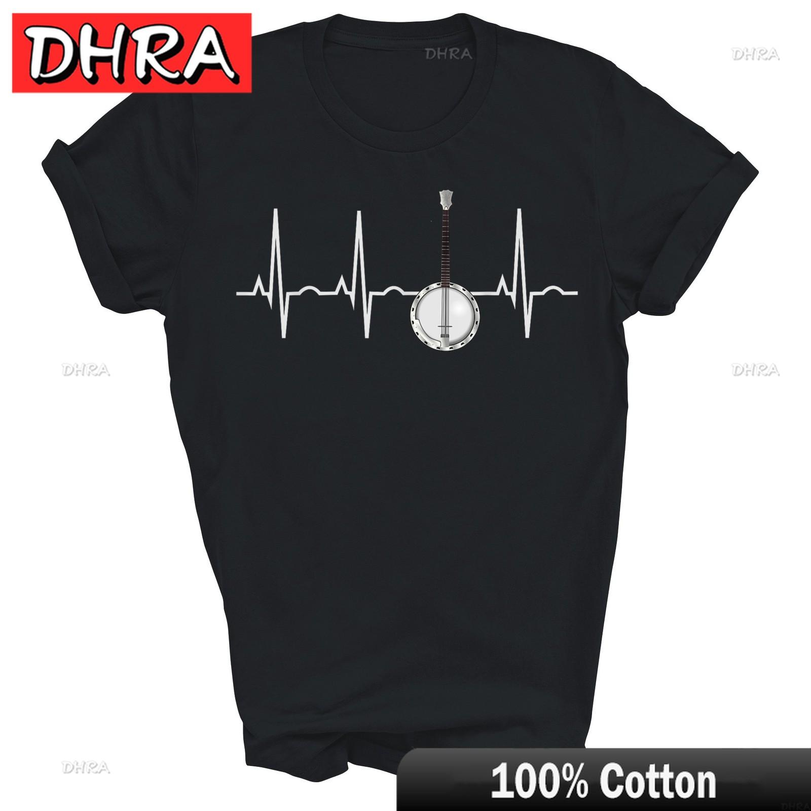 Banjo Heartbeat Banjo Player Banjoist Unisex Shirt Aesthetic Look for Unisex Tee Comfy Chill Unisex Tops T Shirts Breathable Punk S