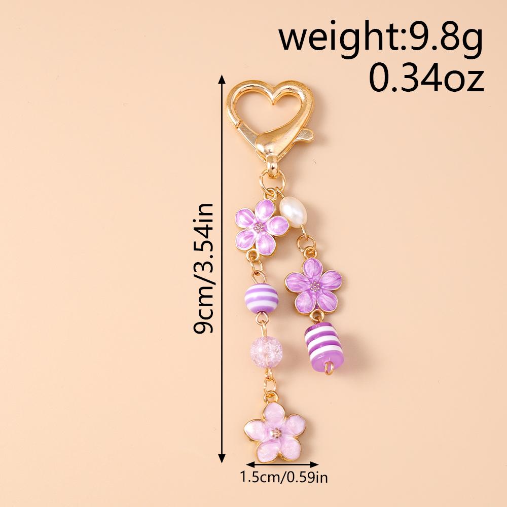 Hübscher Emaille-Blumen-Schlüsselanhänger für Damen und Mädchen, Schlüsselring-Anhänger zur Handtaschendekoration, Handgefertigter Schlüsselanhänger, Schmuck, Geschenke