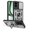 For Samsung Galaxy A07 4G Case with Slide Camera Lid PC+TPU Kickstand Phone Cover