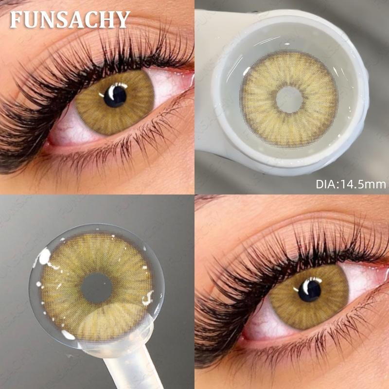 FUNSACHY 1 Pair Natural Colored Contact Lenses for Eyes Brown Pupils Lens Contact Lenses Cosmetic Green Contacts New Color Lens