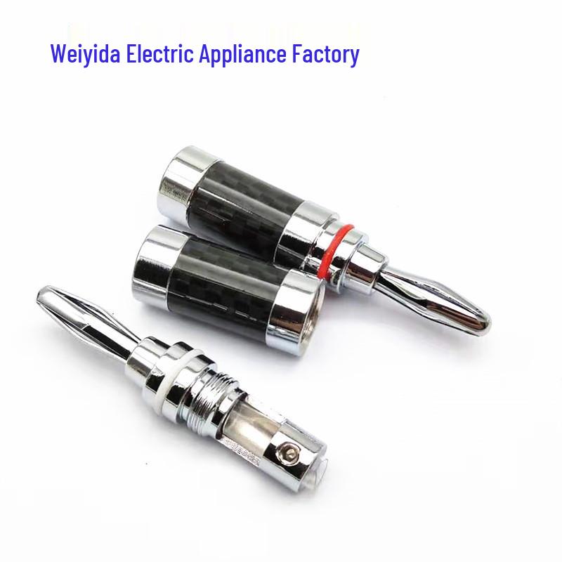 4mm Copper-Plated Carbon Fiber Solderless Audio Speaker Banana Plug Connector