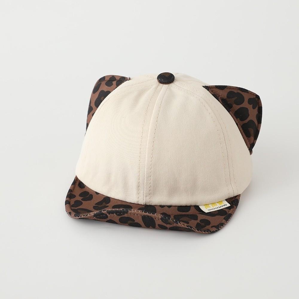 

Leopard Print Baby Baseball Hat Soft Eaves Sun Visor Hats New Duck Tongue Hat Toddler бежевый