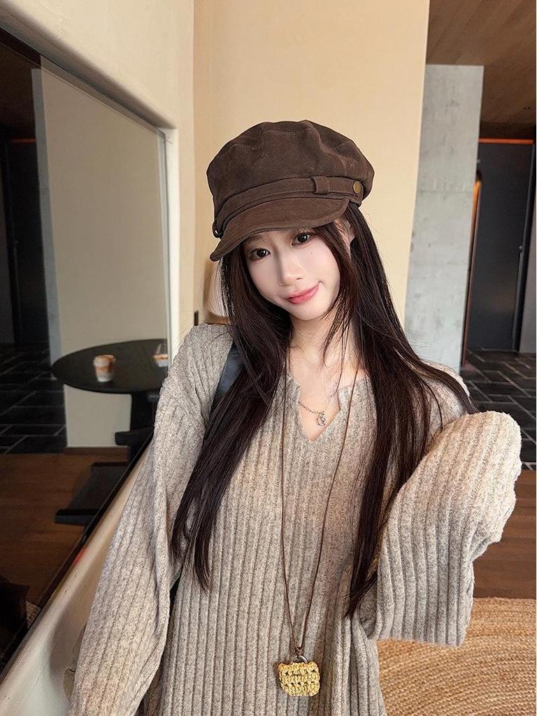 Women's Long-Sleeve Textured Brushed T-Shirt, New Spring/Autumn Korean Style, Loose Fit Versatile Base Layer Top