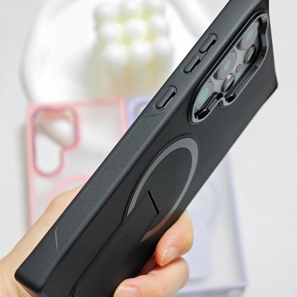 Luksusowe Składane Magnetyczne Etui na Telefon Magsafe Dla Samsunga S25 Plus S23 S24 Ultra Platerowana Ramka Obiektywu Matowe Matowe Tylne Etui