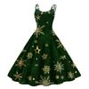 Women's Fashion Casual Christmas Print Sexy Off-the-shoulder Punk Retro Dress