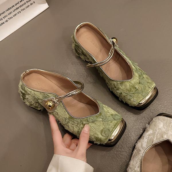 Fashion Slippers Casual Cover Toe Women's Shoes With Platform Pantofle Slides Luxury 2025 Square Mary Janes Square Toe Slippers Casual F