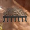Bohemia Mandala Metal Key Hook Wall Mount Organizer 4 Tier for Home Office Entryway