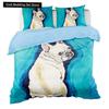 Cartoon Bulldog King Queen Duvet Cover Shar Pei Pup Dog Bedding Set Lovely Pet Puppy Doggy Quilt Cover Polyester Comforter Cover