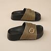 Fashion CRLAYDK Leather Sandals for Women Dress Summer Beach Comfortable Footwear Open Toe Platform Casual Thick Sole Soft Slippers