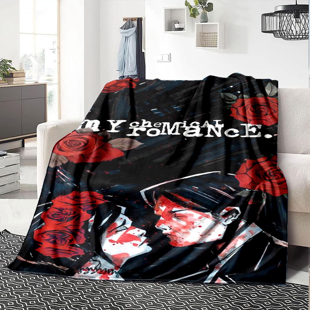 My Chemical Romance Print Flanelldecke Hohe Qualität Warm Bequem Decke für Alle Jahreszeiten Perfekt für Geschenke Heimdekoration