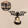Bat Table Ornament Halloween Shadow Candle Holder, Funny Pumpkin Ghost Reaper Candlestick Decoration, Seasonal Party Supplies Metal Tea Light