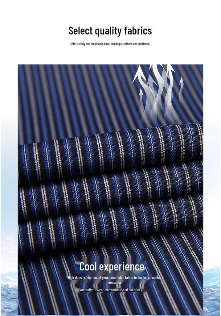 Men's Autumn Striped Business Casual Long-Sleeve Shirt