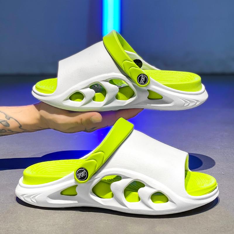 Fashion Men's Clogs Male Tennis Flat Sandals Air Flip Flops Men Non-Casual Men's Leather Shoes Running-Shoes Tennis Durable Outsole Low