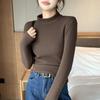 Threaded Velvet Half Turtleneck Bottoming Shirt for Women, Autumn and Winter New Style Thickened German Velvet Mid-collar Warm Top