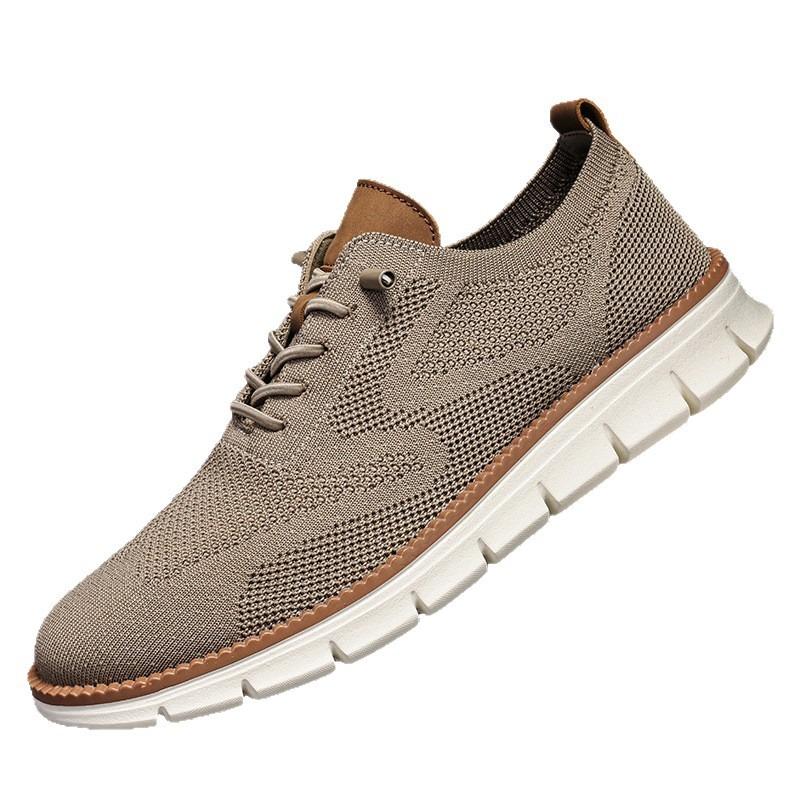 Large size trendy men's shoes summer breathable sports shoes fly-woven mesh shoes men's running men's trendy shoes