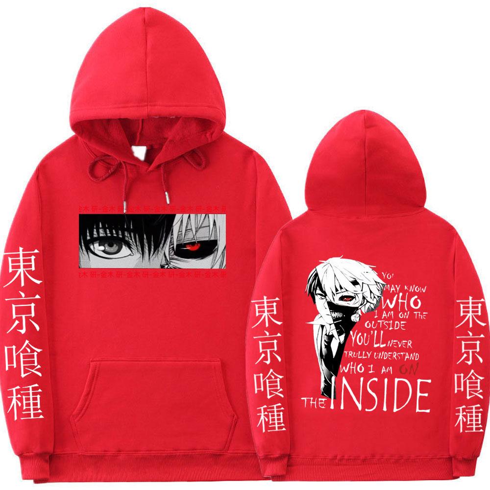 Japanese Anime Kaneki Ken Tokyo Ghoul Graphics Print Hoodie Men's Women Fashion Gothic Cool Hooded Sweatshirts Unisex Streetwear