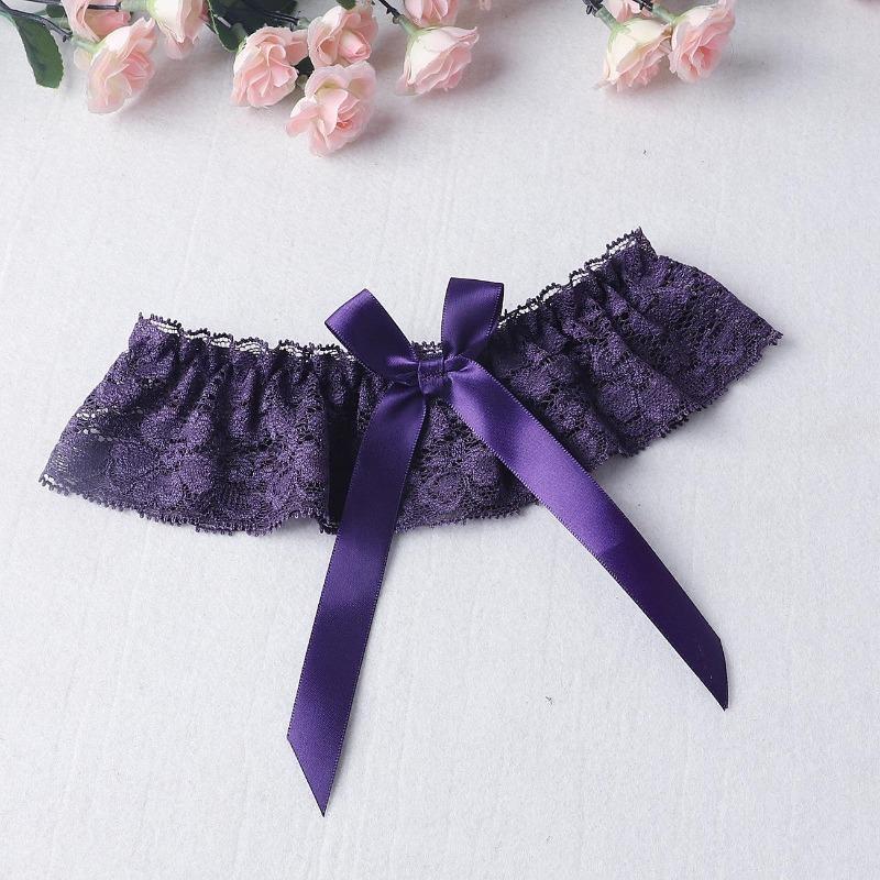 Wedding Garter Lace Floral Sexy Leg Garter Belt White Bowknot Bridal Lingerie Lace Leg Ring Loop Party Cosplay Suspender