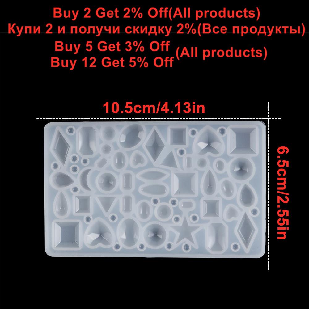 1Pcs Mirror Jewelry Crystal Epoxy Resin Mold Love Geometry Moon Variety Gemstone Pendant Mold for DIY Resin Pendants Crafts
