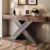 Console Table with X-Shaped Legs, Narrow Console Table, Wood Look, Chipboard, for Hallway and Living Room, Side Table
