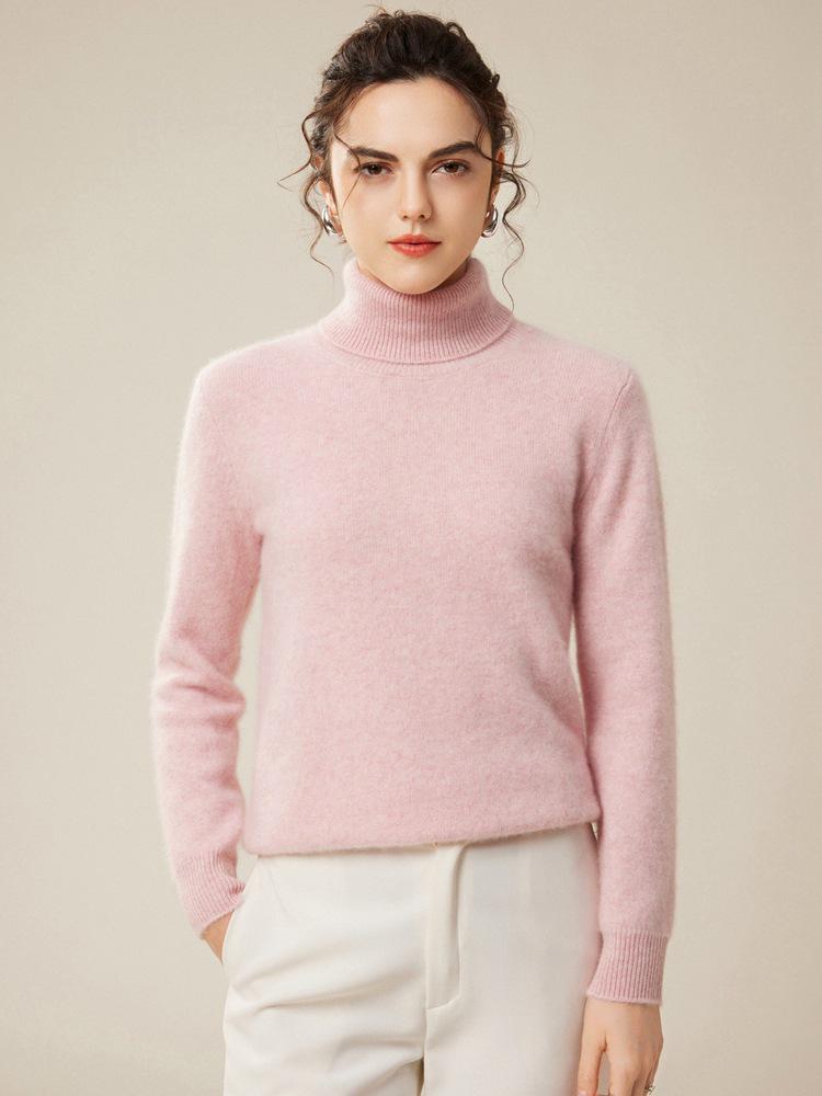 2025 Autumn/Winter Women's 100% Pure Cashmere High Neck Loose Knit Sweater