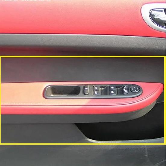 For Peugeot 307cc 2004 2005 2006 2007 2008 Microfiber Leather Car Door Armrest Panel Protective Cover car accessories interior