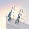 Boucles d'Oreilles en Argent Sterling 925 Pour Femmes Tendance Géométriques Bleu Plume Boucle d'Oreille Bijoux Prévenir l'Allergie Fête Cadeau Accessoires