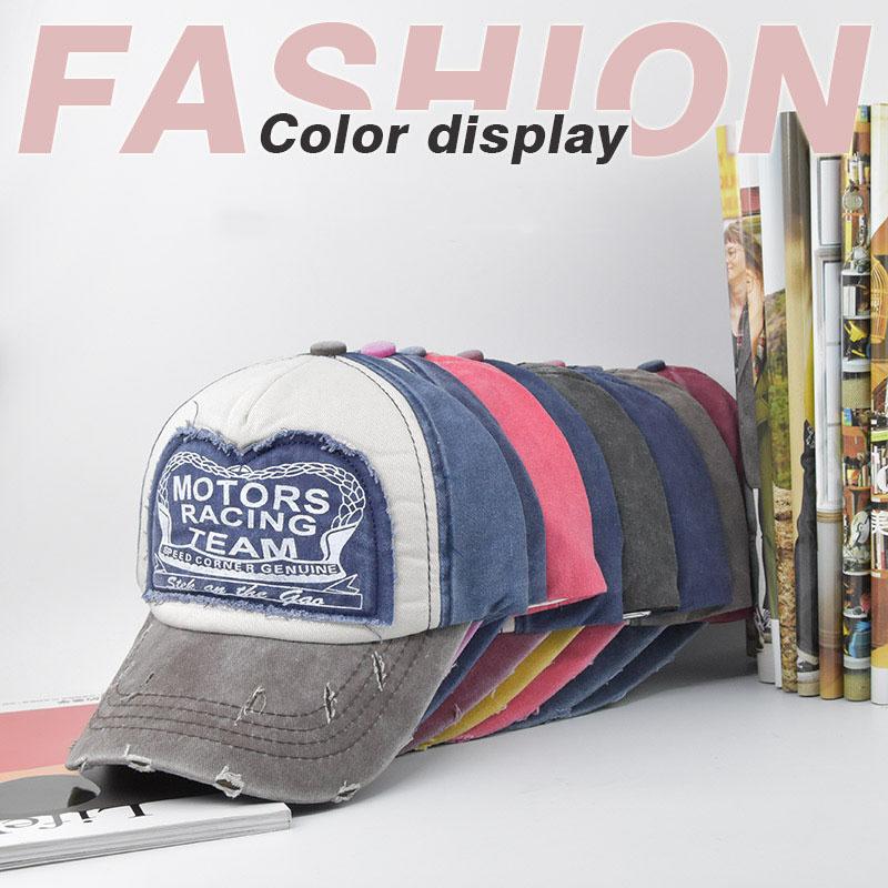 Fashion Patchwork Baseball Hat for Men Women Washed Cotton Adjustable Sunshade Duck Tongue Cap Unisex Street Hip Hop Peaked Hat