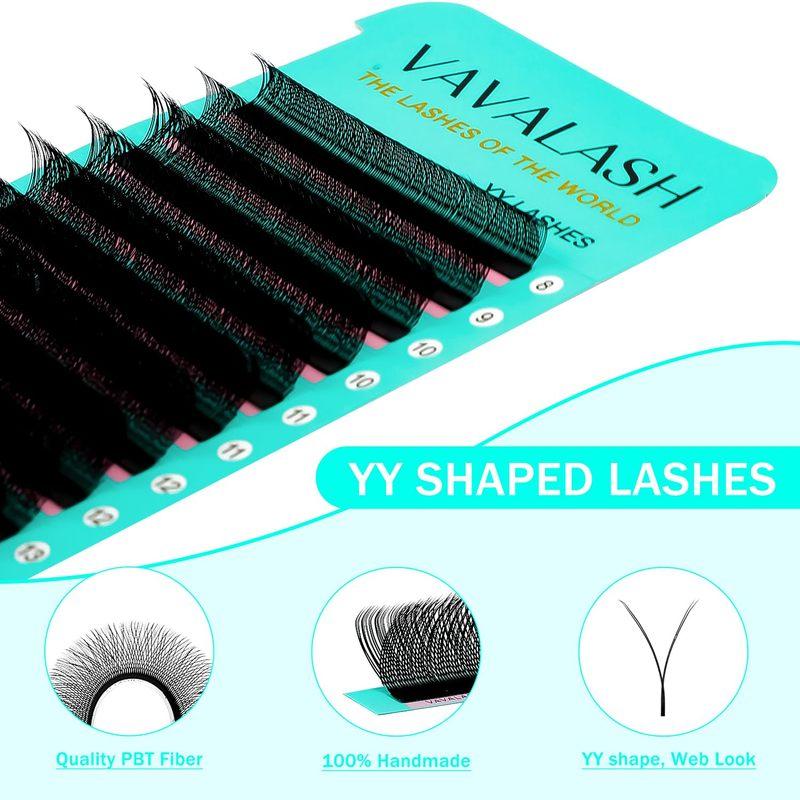 VAVALASH Extension Ciglia Forma YY Ciglia Riccio C D Volume Pre-fatto Morbide Naturali Ventagli Volume Due Punte Ciglia Finte a Forma di Y