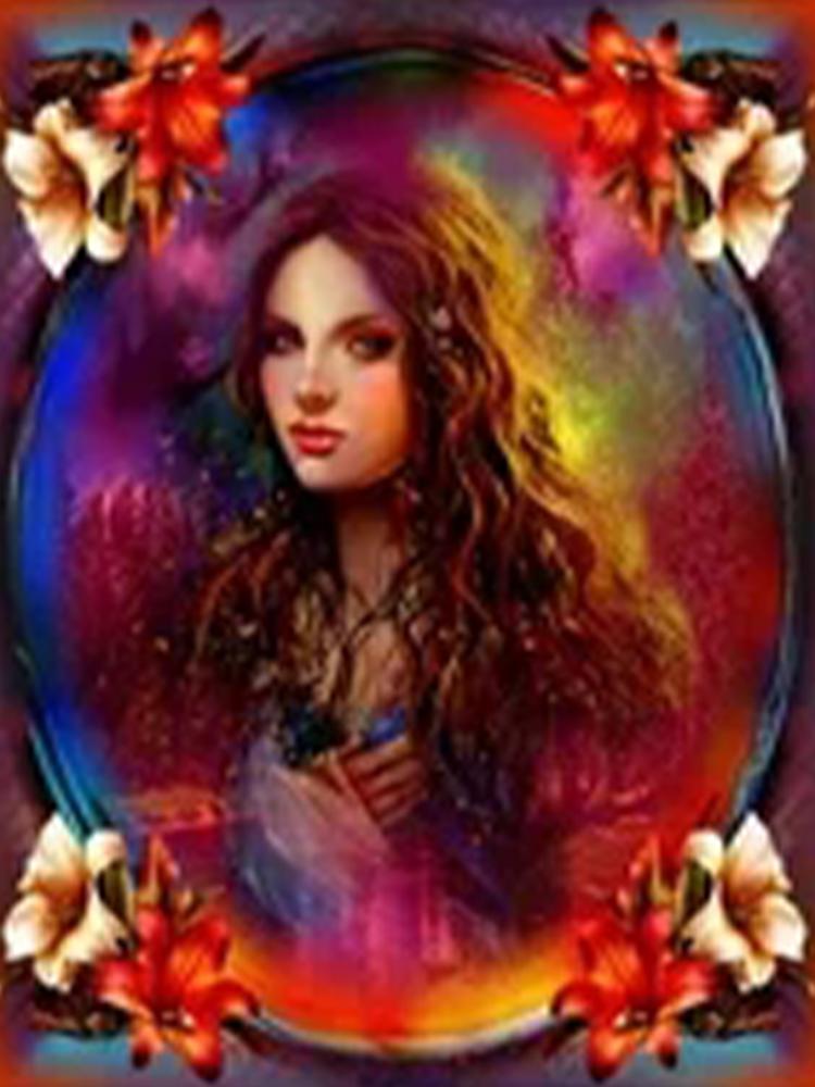 5DDIY Diamond Painting Women's Portrait Picture Full Square Round Diamond Embroidered Mosaic Flower Animal Home Decoration