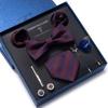 Men's 8-Piece Formal Accessory Set: Bow Tie, Corsage, Brooch, Cufflinks for Weddings.