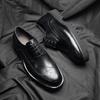 Pánské společenské boty Derby s měkkou masivní podrážkou, z pravé kůže, styl Brogue Wingtip Oxford, neformální business, boty pro zvýšení postavy, moderní muž